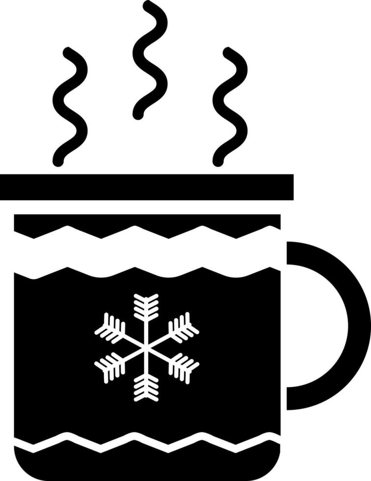 Mug decorated with snowflake. vector