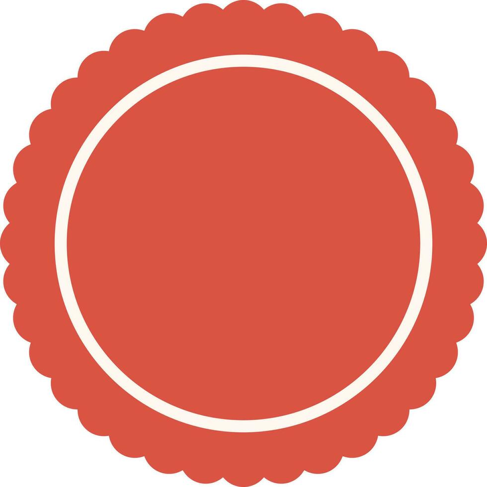 Red color label, tag design in flat style. vector