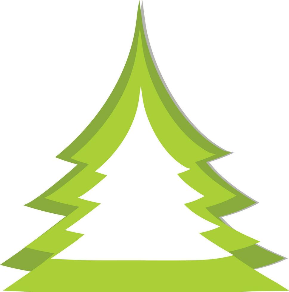 creativo Navidad árbol en verde color. vector