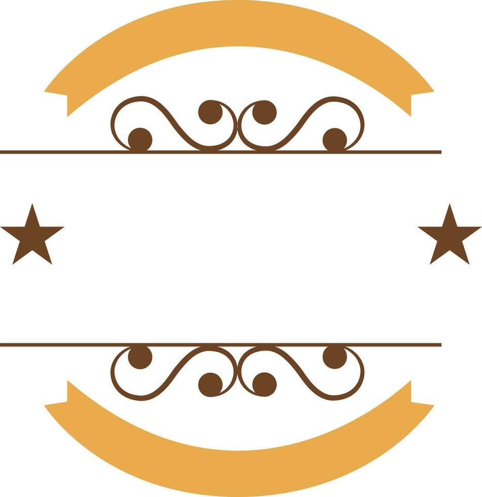 Floral frame with blank ribbons. vector