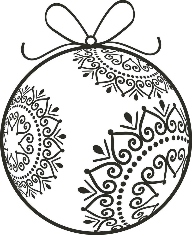 floral diseño decorado Navidad pelota. vector