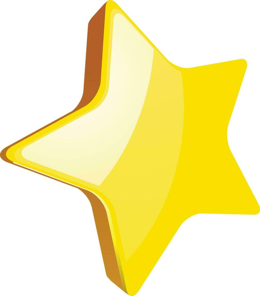 3D star in yellow color. vector