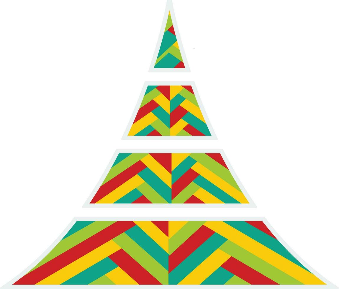 Colorful Christmas tree in flat style. vector