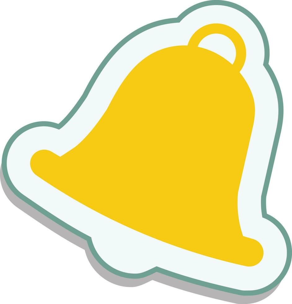 anillo campana icono en amarillo color. vector