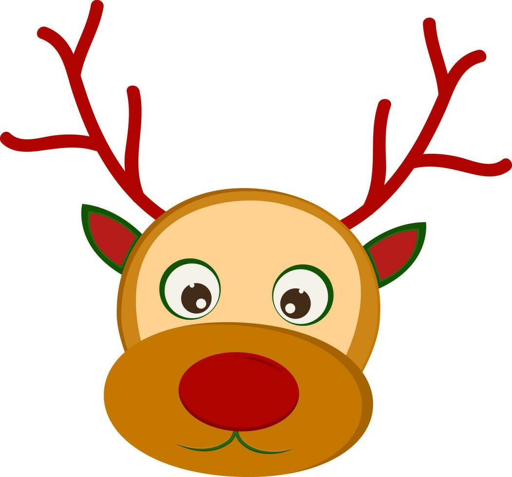 Character of a reindeer with horns. vector