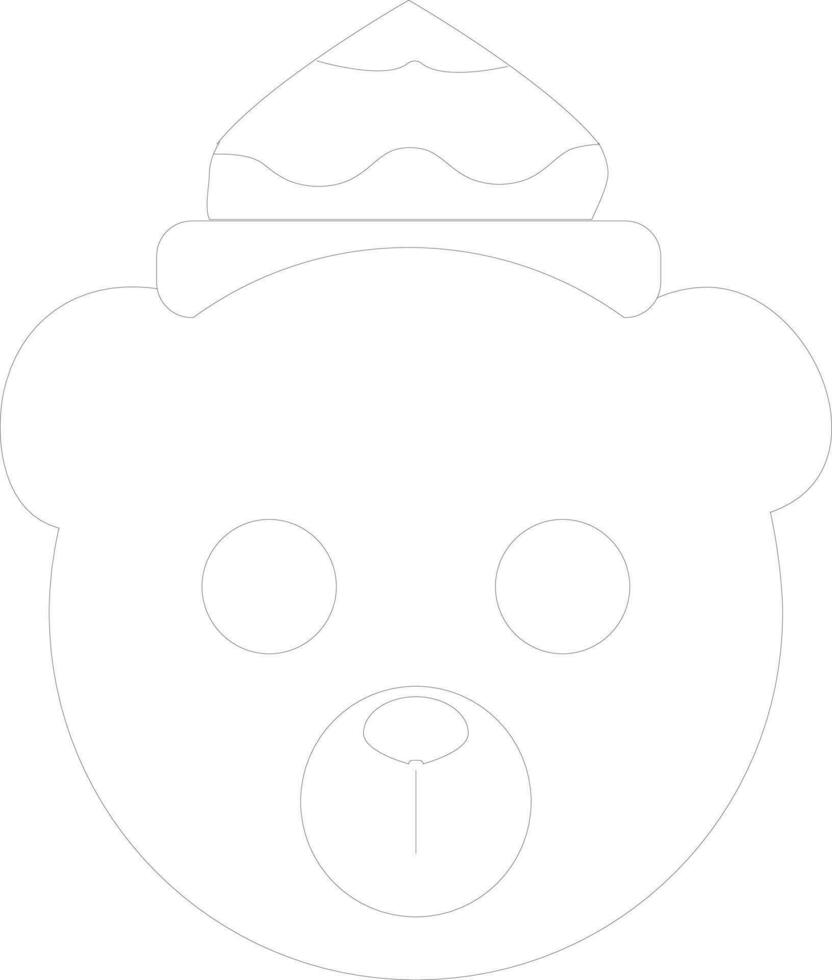 Character of teddy bear face. vector