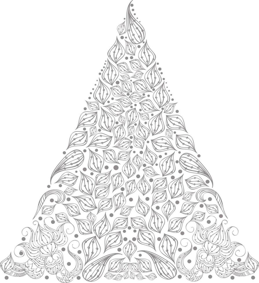 Creative christmas tree made with floral element. vector