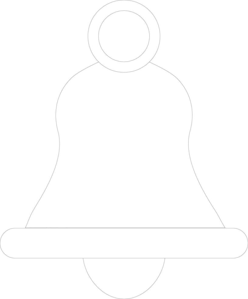 Thin line stroke icon of Bell in flat style. vector