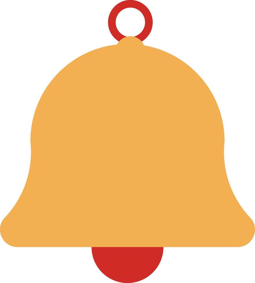 Red and yellow hand bell icon . vector