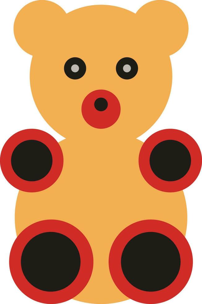 Illustration of colorful teady bear icon. vector