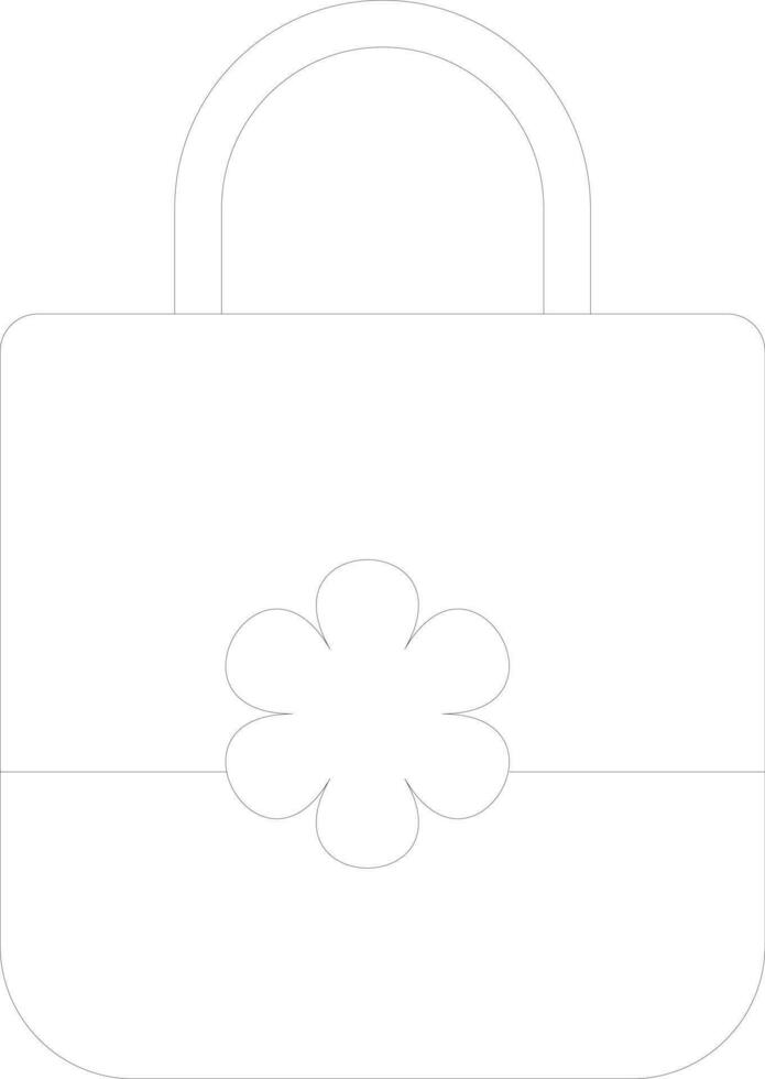 línea Arte ilustración de compras bolsa. vector