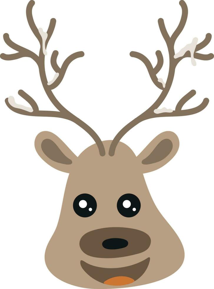 Character of a reindeer face with horns. vector