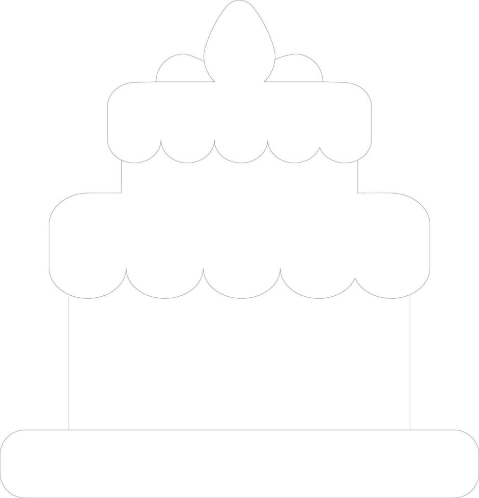 Thin line icon of Cake for celebration concept. vector