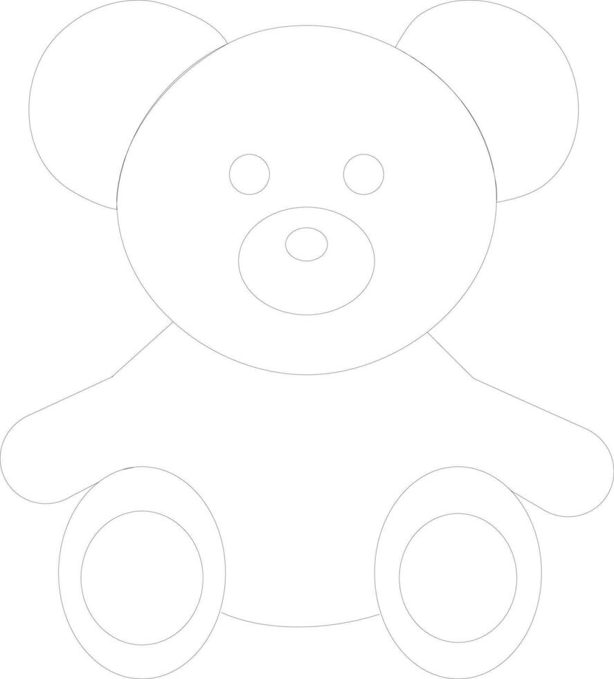 Isolated icon of Teddy bear in flat style. vector