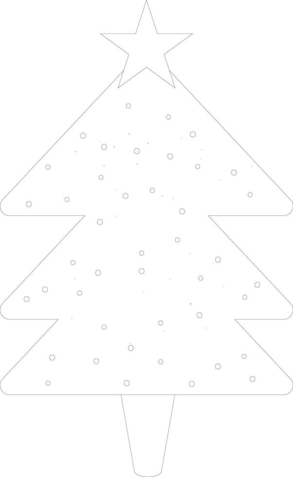 Line art illustration of Xmas Tree for Christmas celebration. vector