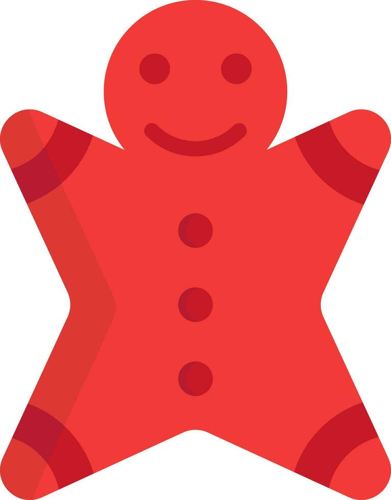 pan de jengibre icono o símbolo en rojo color. vector