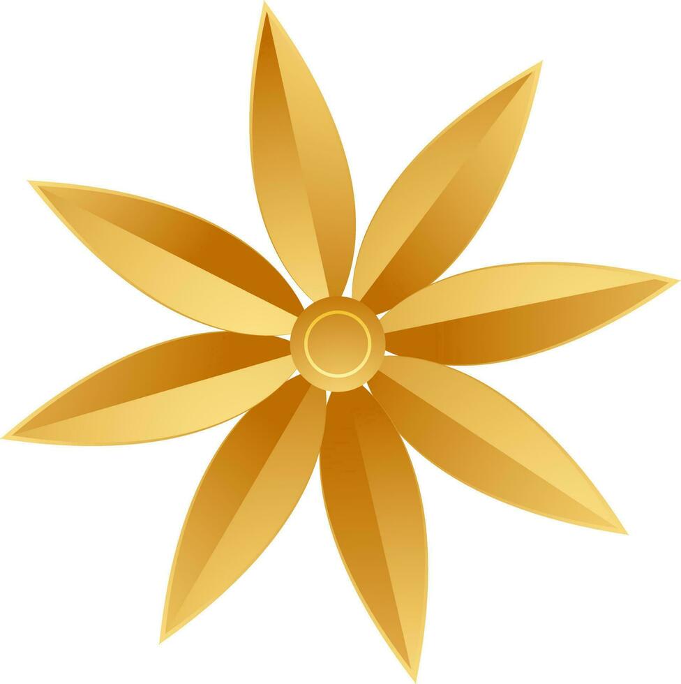 Beautiful origami golden paper flower. vector