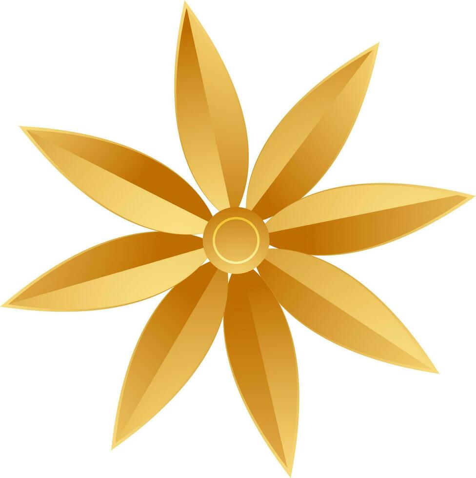 hermosa origami dorado papel flor. vector