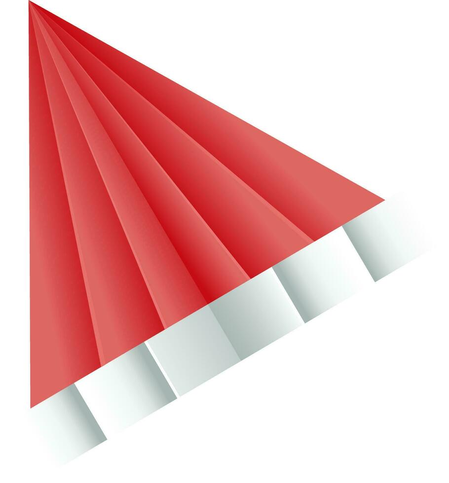 rojo y blanco origami papel cono sombrero. vector