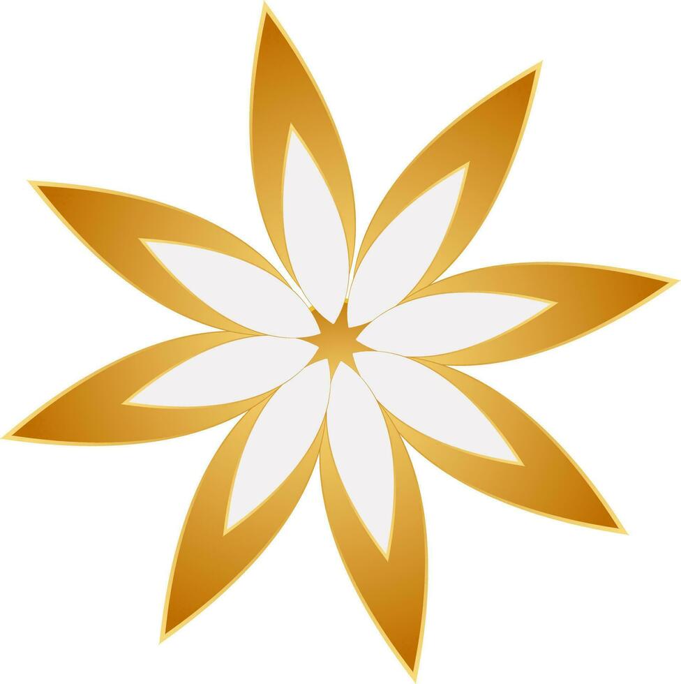 ilustración de flor en blanco y dorado color. vector