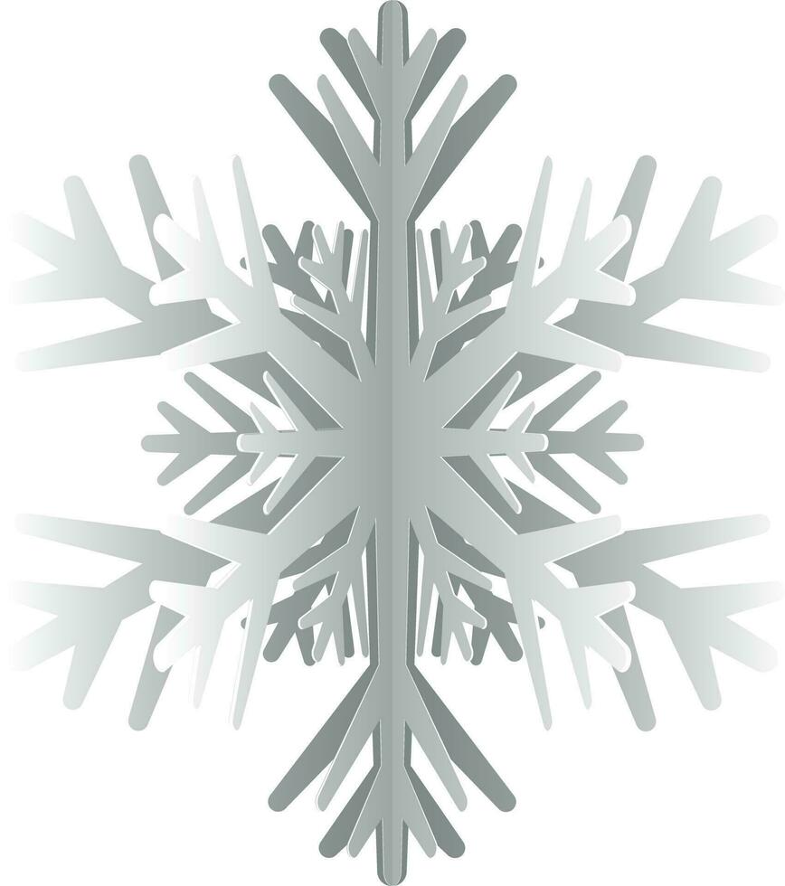 ilustración de papel cortar copo de nieve en gris color. vector