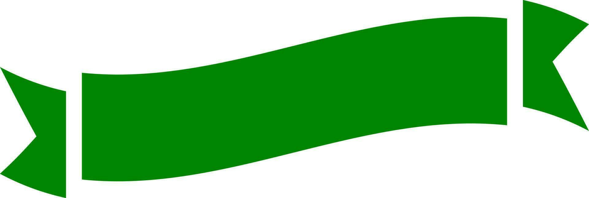 Blank green ribbon on white background. vector
