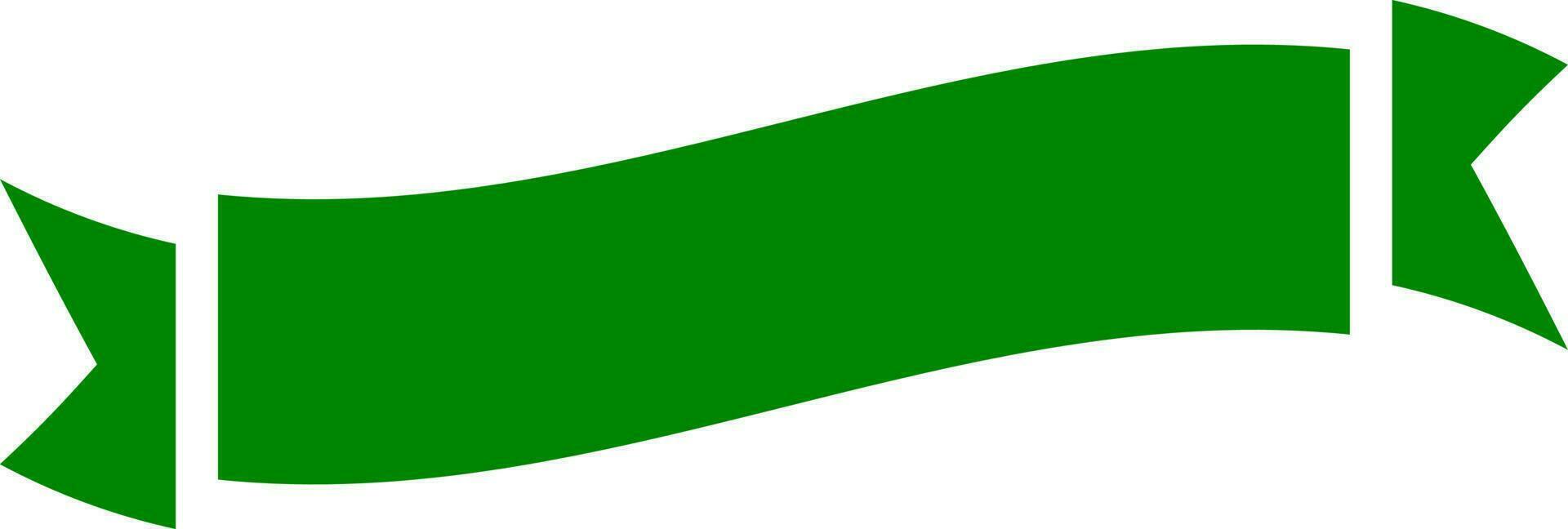 Blank green ribbon on white background. vector