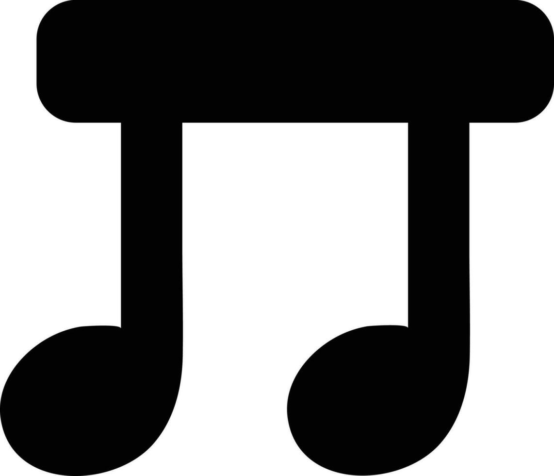 Silhouette of isolated music note. vector