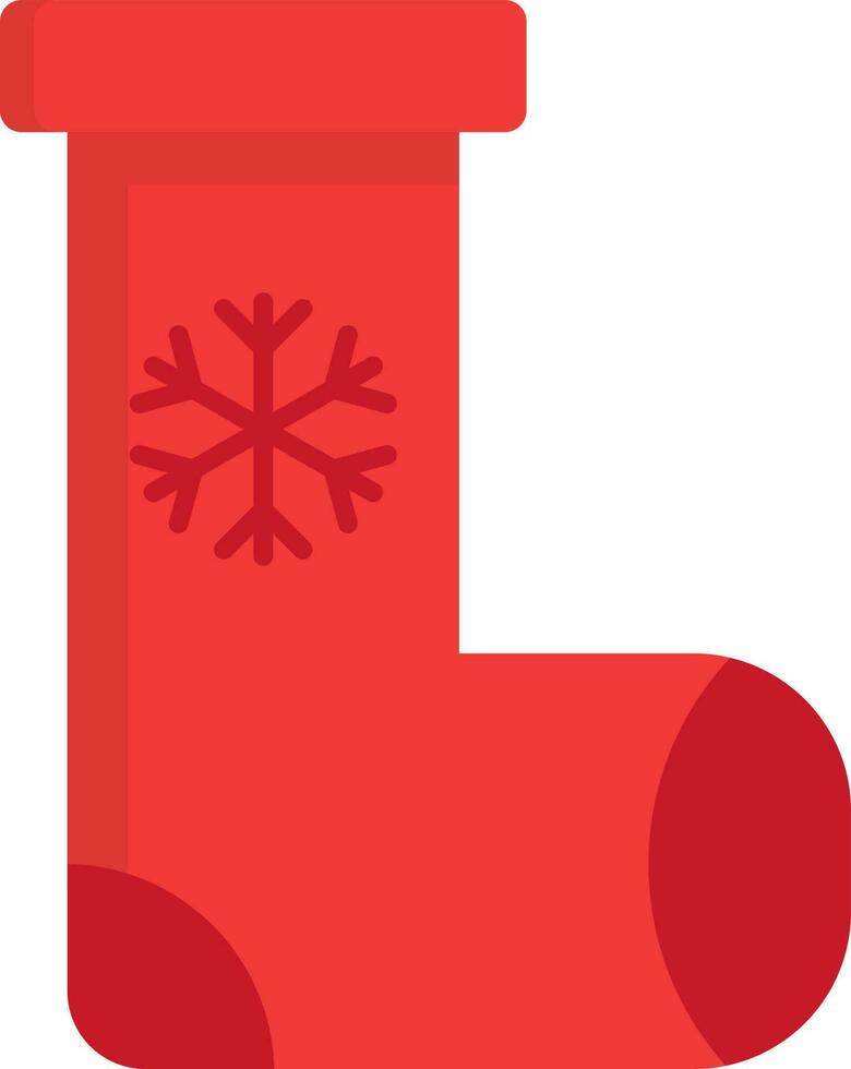 Red winter socks on white background. vector