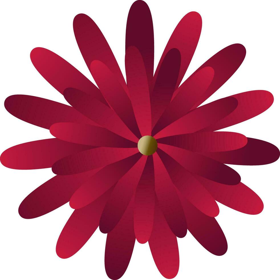 Origami red paper flower on white background. vector