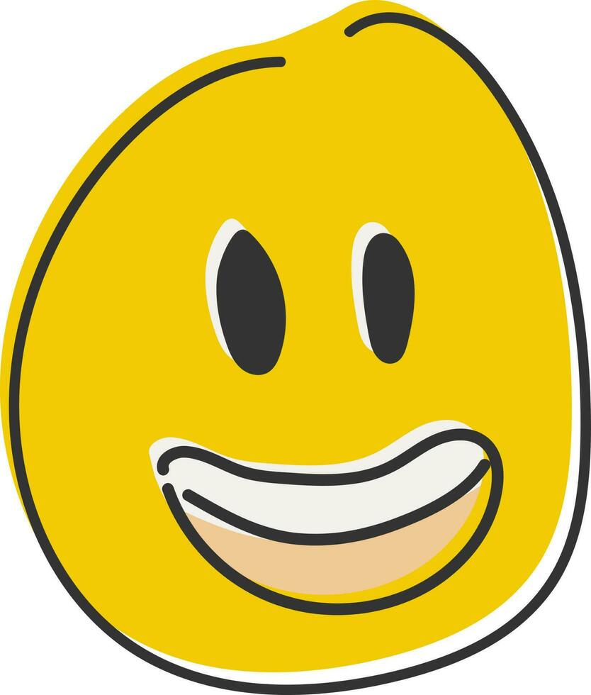 Single emoji flat style, hand draw icon. Fun icon. Emoticon. vector