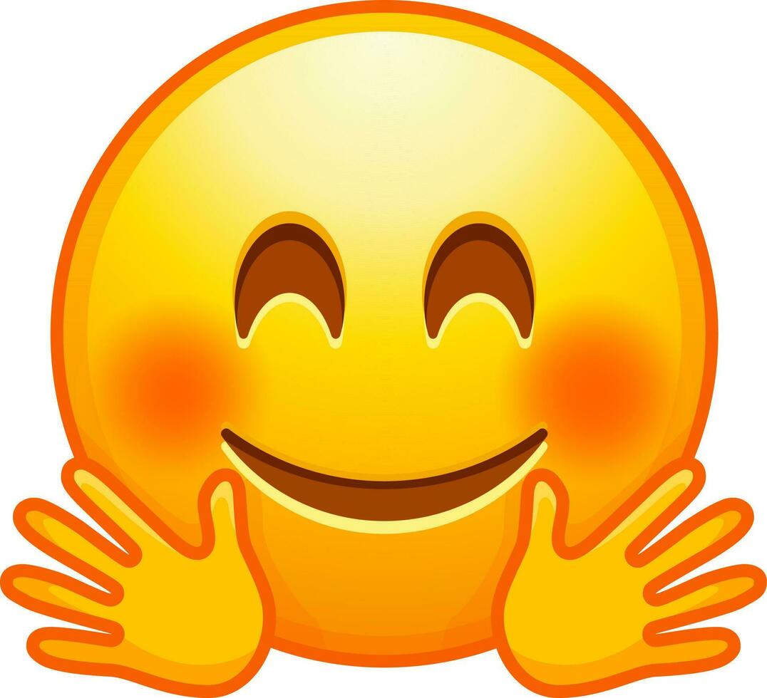 Big set of yellow emoji. Funny emoticons faces with facial expressions. vector
