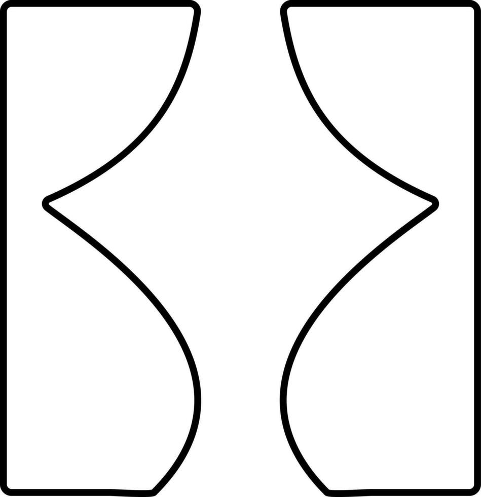 Thin line icon of Theater Curtains in flat style. vector