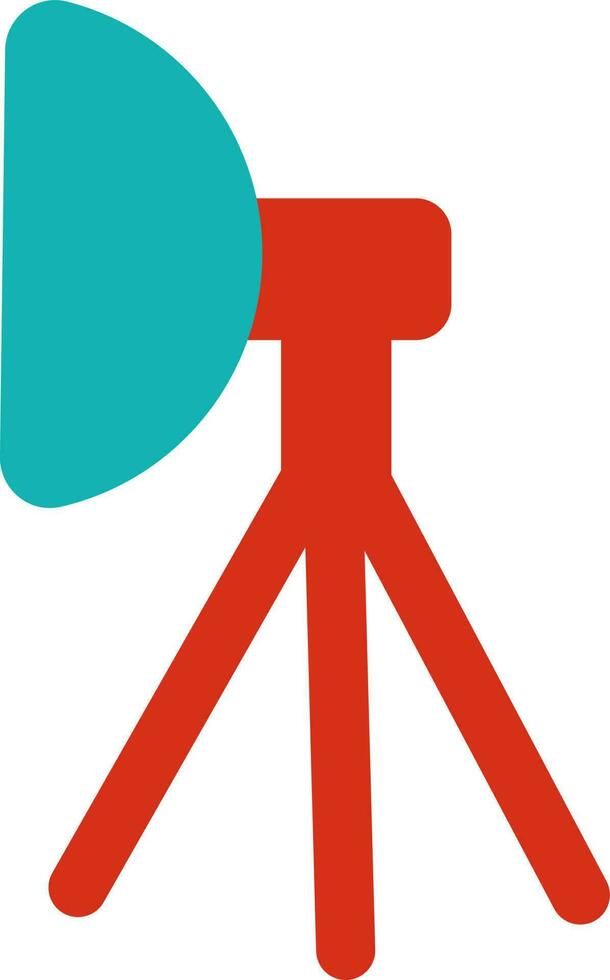 Side view of Stodio light in red and sky blue color. vector