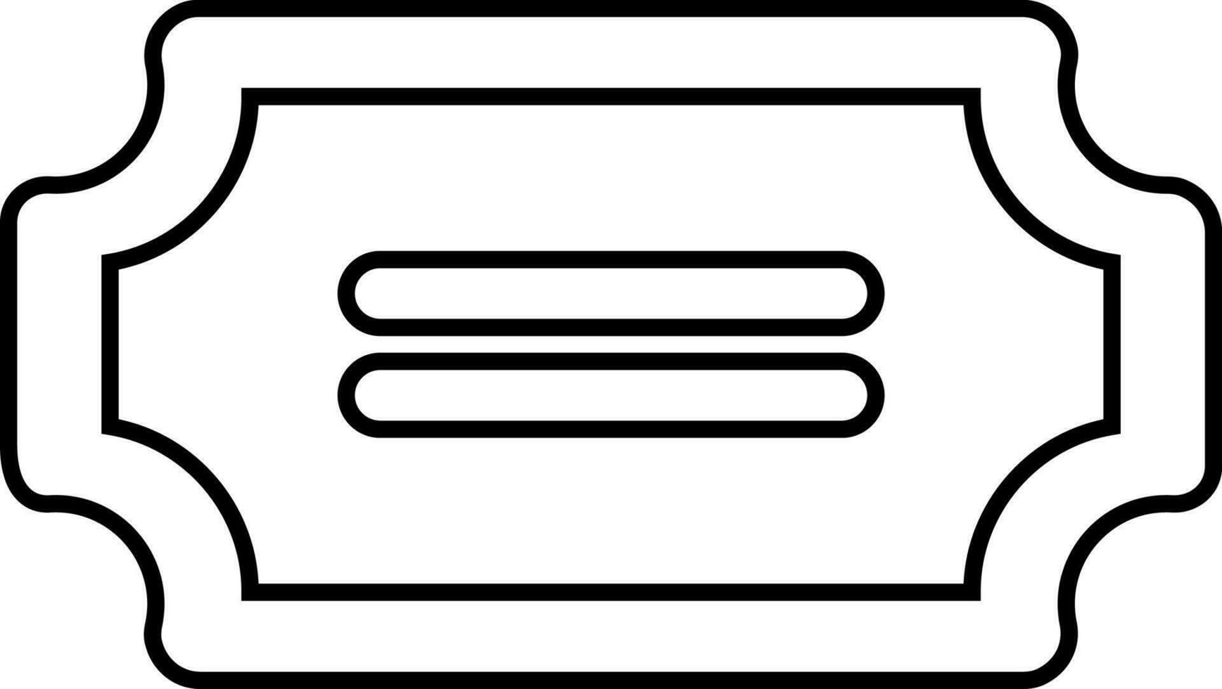 Line art illustration of Movie ticket in flat style. vector
