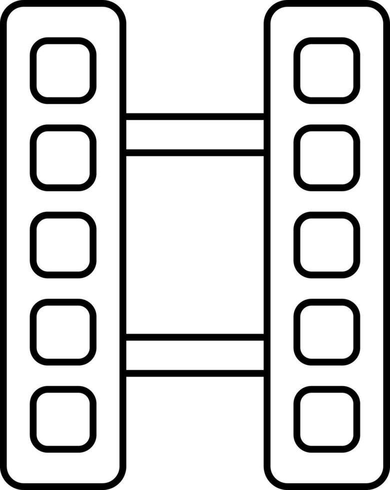 Thin line icon of Film strip in flat style. vector