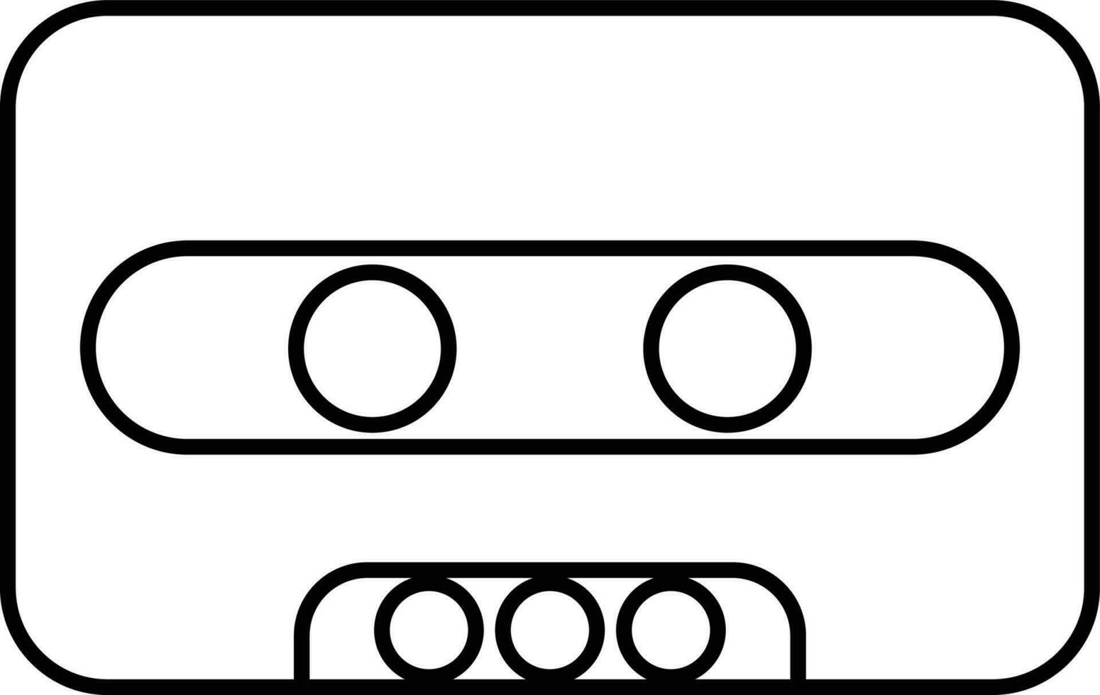Vintage icon of cassette isolated in line art. vector