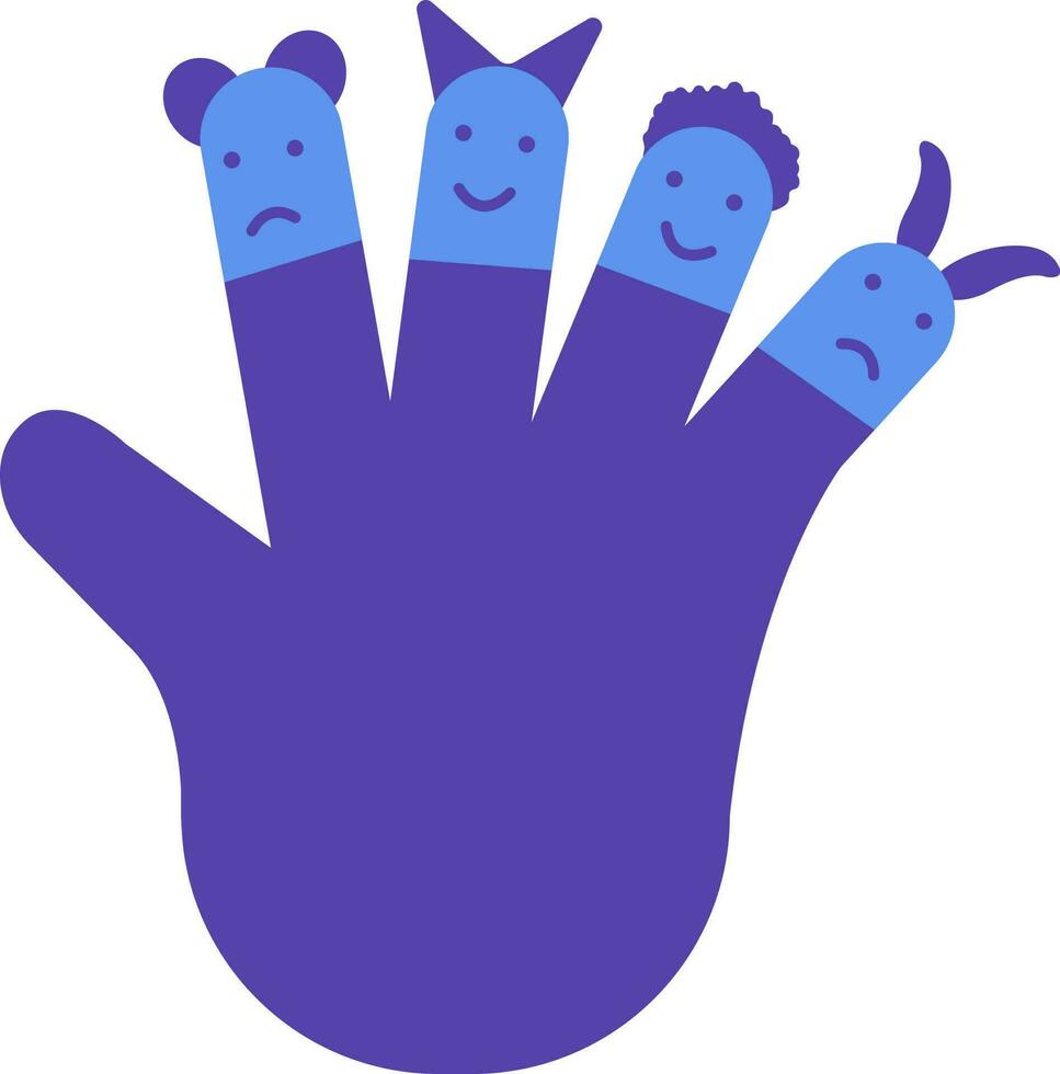 Icon of many face in finger. vector