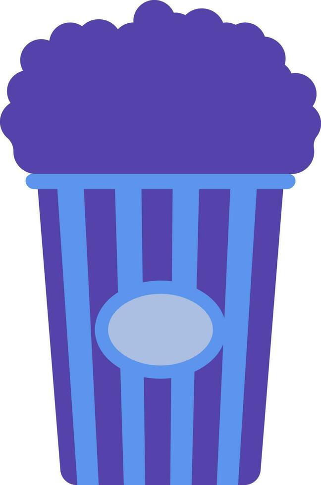 Icon of popcorn in striped box. vector