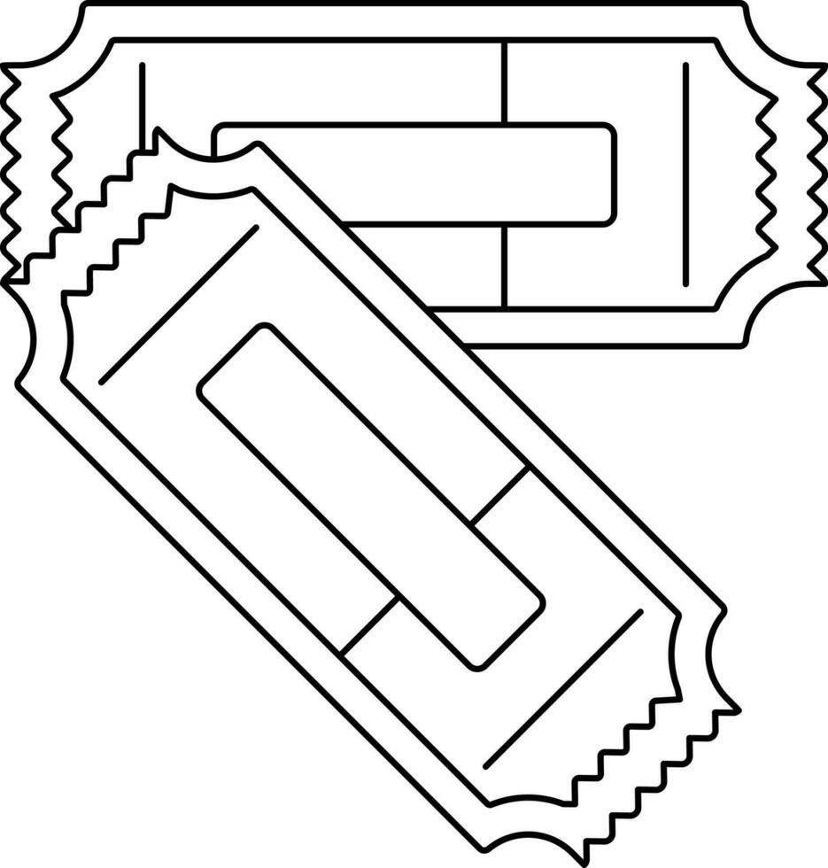 Stroke design of cinema tickets in icon. vector