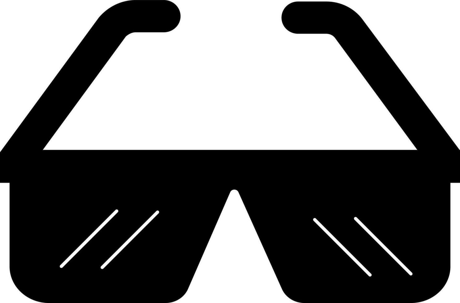 3d lentes icono para cine concepto en negro. vector