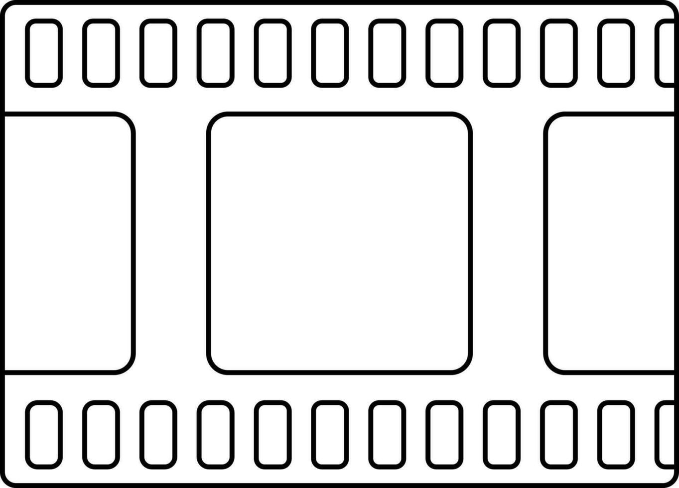 Stroke icon of film reel in isolated. vector