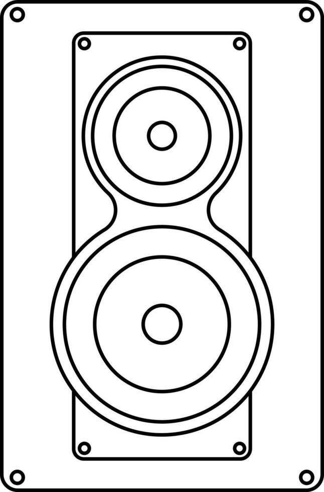 Set of two speaker in wooden body. vector