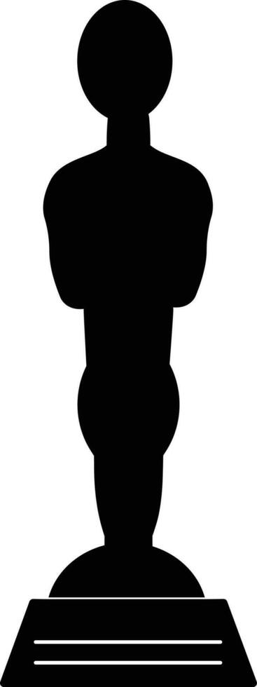 Oscar award icon in black for cinema concept. vector