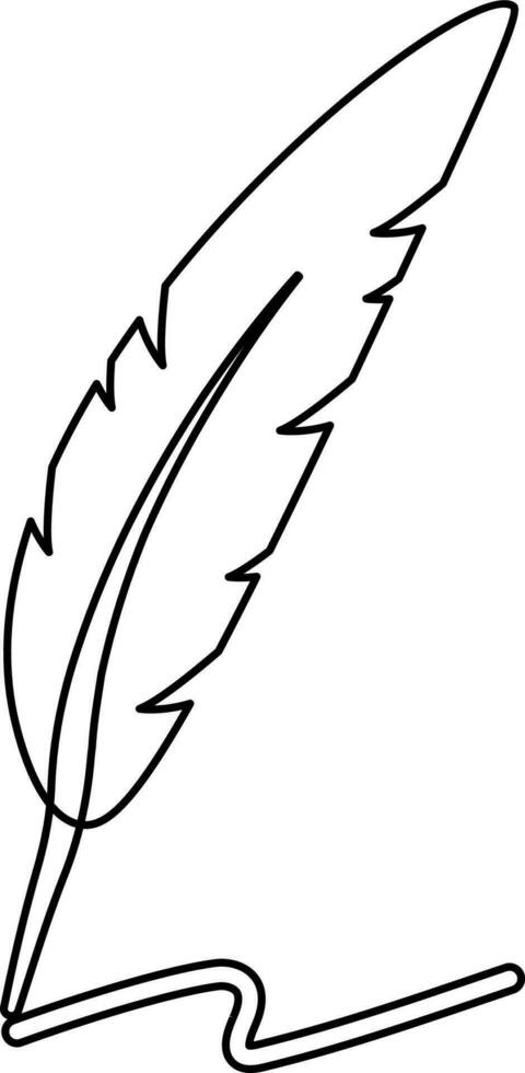 Feather pen icon for writing purpose. vector