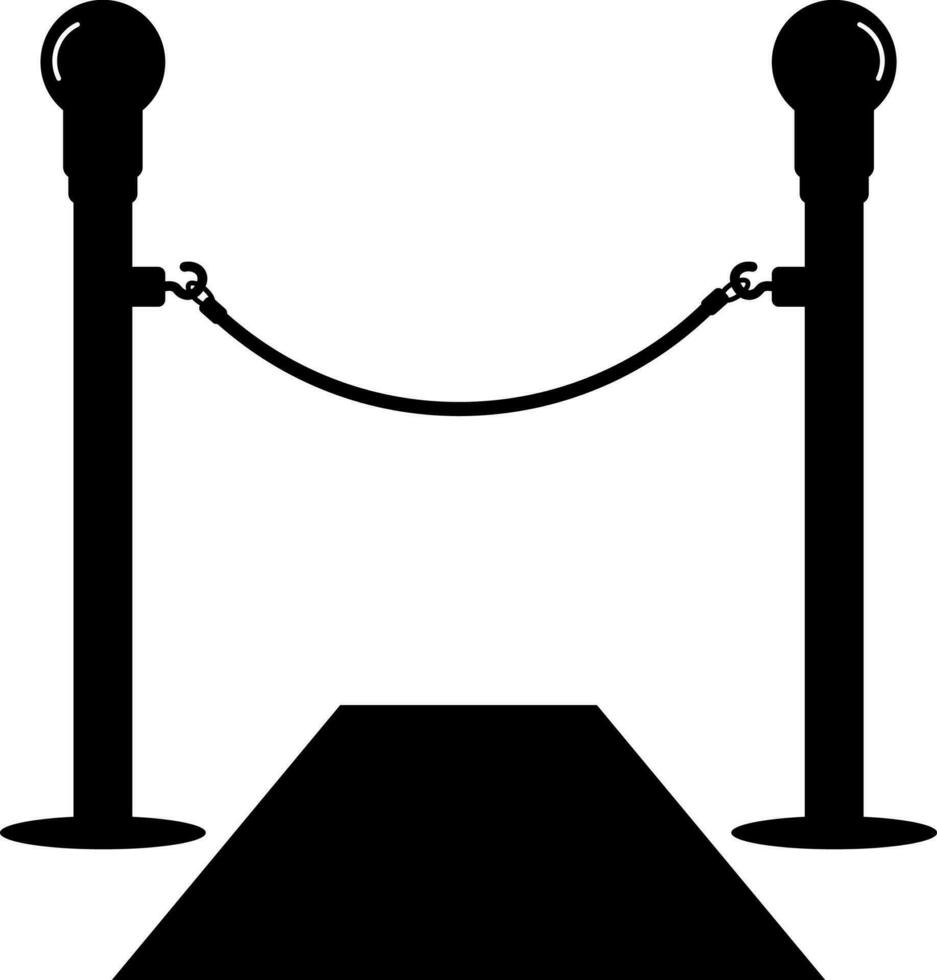 Silhouette style of cinema barrier icon for stopping concept. vector