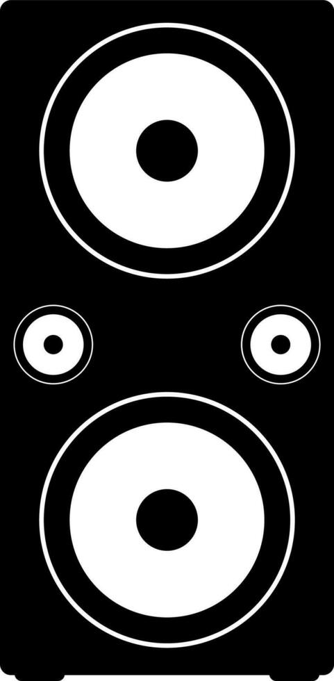 Illustration of black style of speaker icon. vector