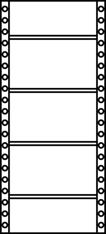 Film strip icon in stroke for cinema in isolated. vector