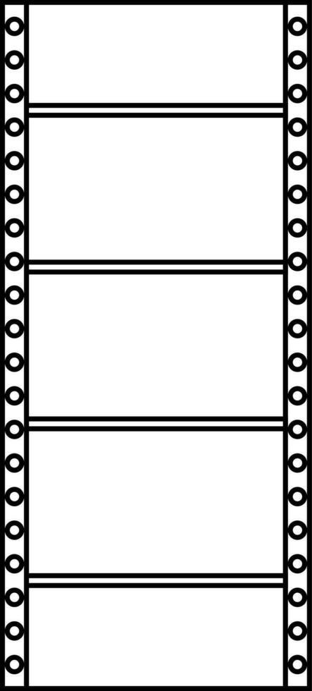 Film strip icon in stroke for cinema in isolated. vector