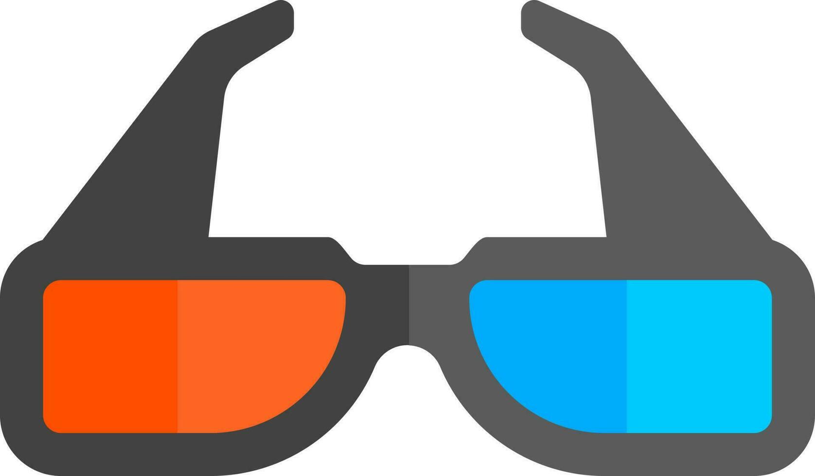 plano estilo vistoso gafas de protección lente icono. vector